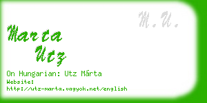 marta utz business card
